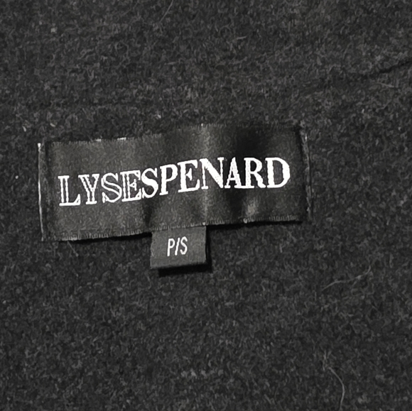 Lyse Spenard Wool Cashmere Black Asymmetrical Peacoat Women’s Small Classic A81 - Picture 6 of 11